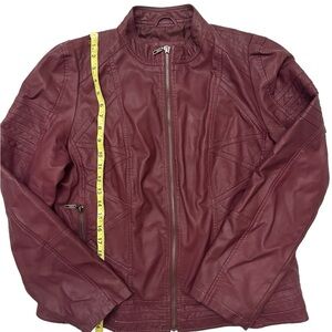 Jonny Was burgundy women leather jacket